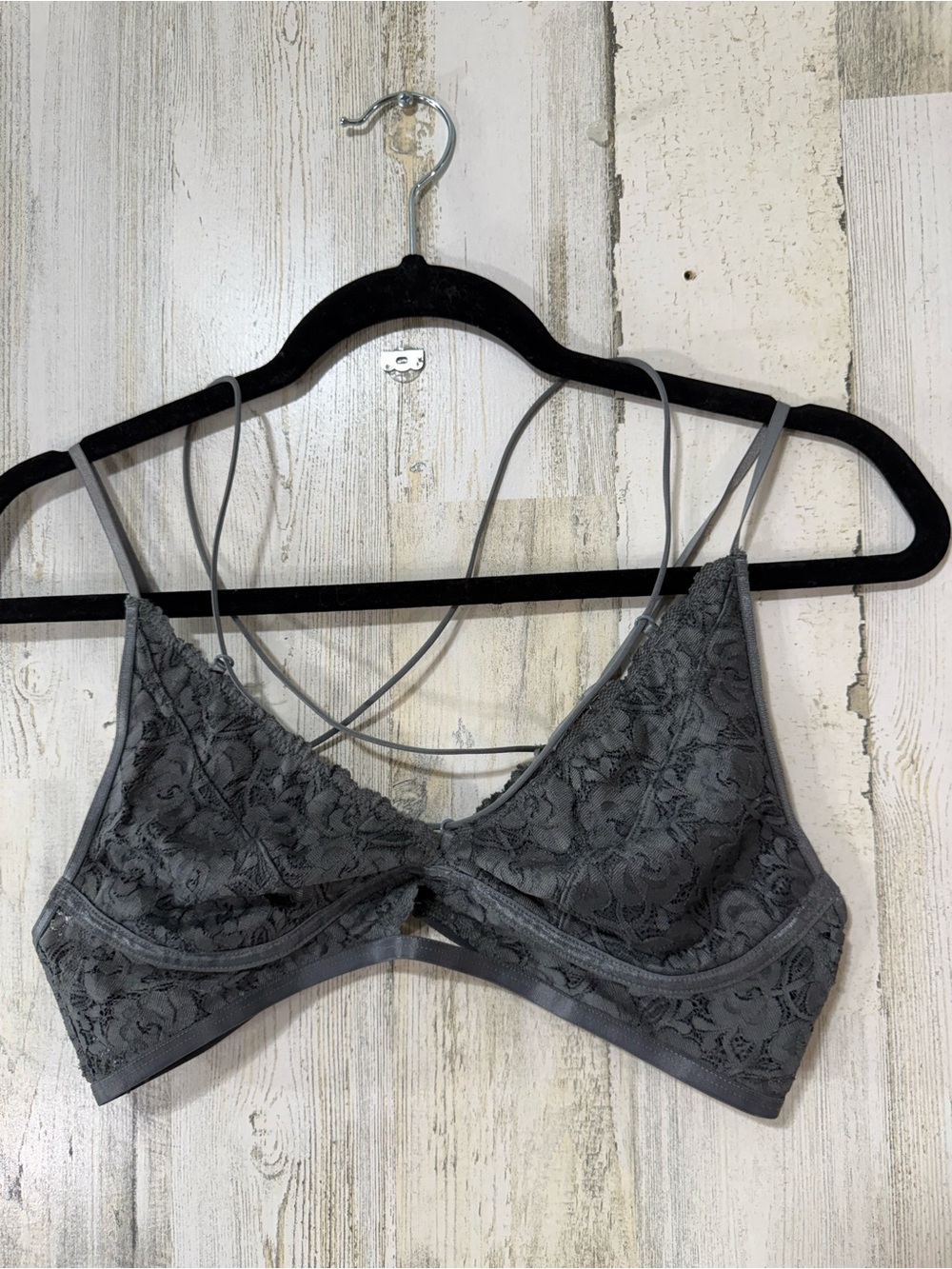 Wishlist Gray Lace Bralette with Crisscross Straps - Picture 4 of 11